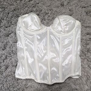 Vintage Fredricks Corset Elegant White Satin Bustier Top